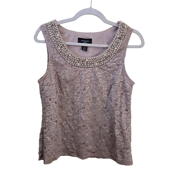 R & M Richards Beaded Neck 3 Piece Long Pant Set Size 10p - Picture 6 of 16